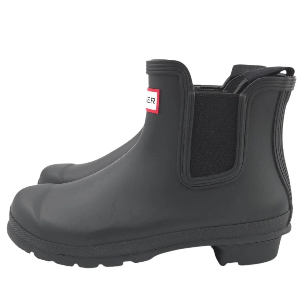 Hunter Original Chelsea Rain Boot Women 6 Black Waterproof Rubber WFS2078RMA NEW
